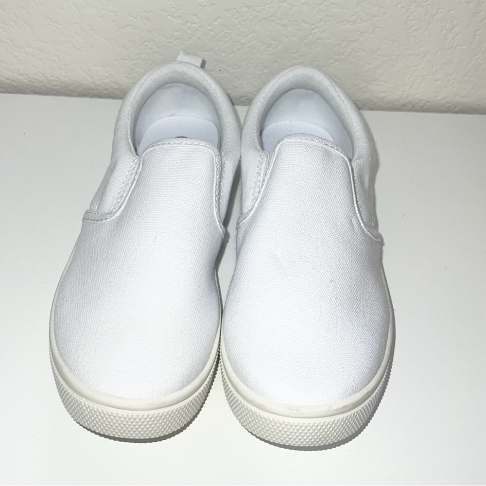 Kids White Canvas Slip On Shoes NWOT